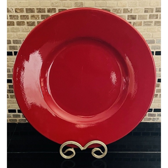 Waechtersbach Crate Barrel Large Red Platter Fun Factory Plate